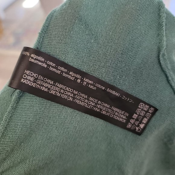 Zara knit twist front crop top tee shirt green blue size medium - Picture 2 of 5